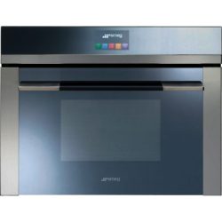 Smeg SF4140MC 45cm Height Linea Stainless Steel Compact Multifunction Combi Microwave Oven